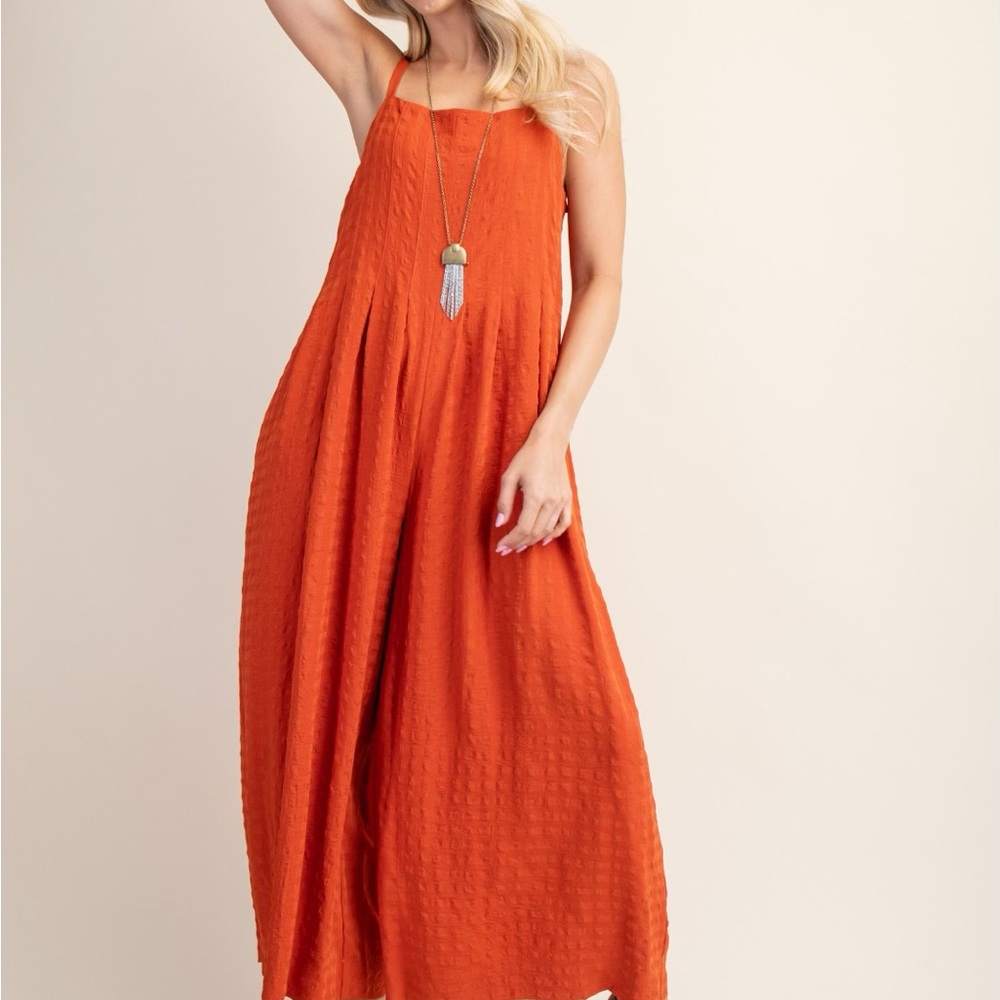 Orange Halter Jumpsuit